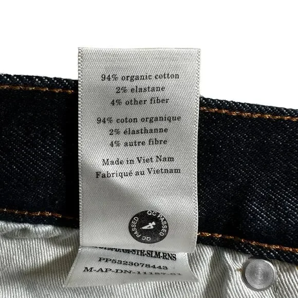 NWT Everlane Uniform Men's The Slim 4 Way Stretch Organic Jean Dark Indigo 33x32